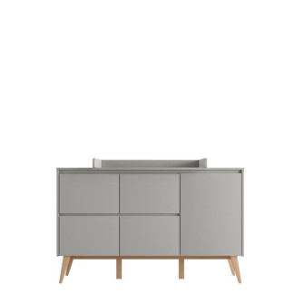 Chest of drawers with 4 drawers and doors (Classy Gray collection)